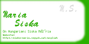 maria siska business card